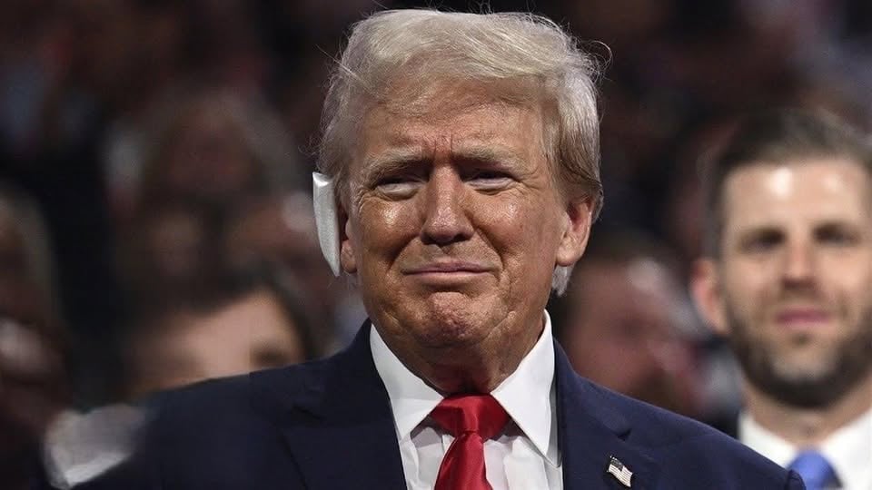 Donald Trump with tears in his eyes make the sad announcement…