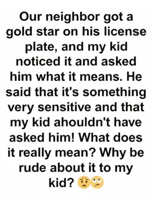 The meaning behind a gold star license plate