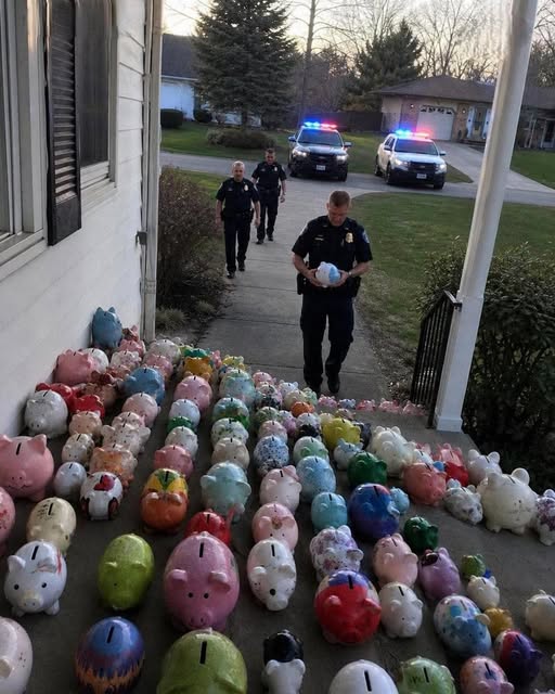 MY SIX YEAR OLD GAVE HIS SAVINGS TO OUR ELDERLY NEIGHBOR BUT THE NEXT MORNING OUR FRONT YARD WAS FILLED WITH PIGGY BANKS AND PATROL CARS